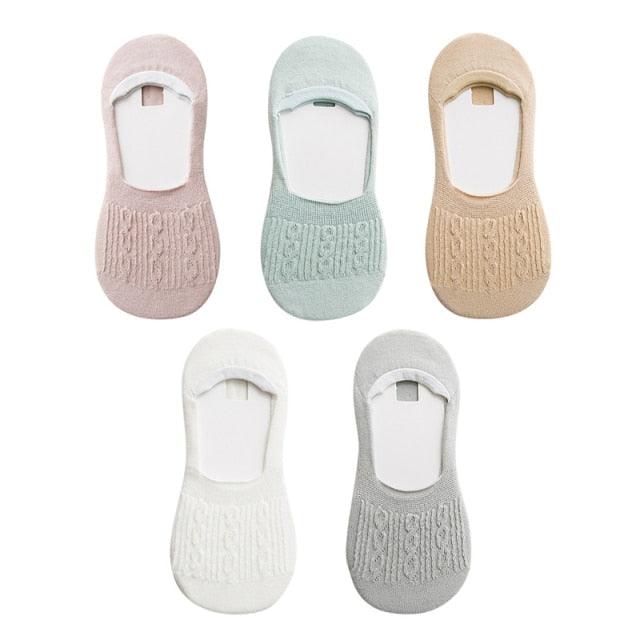 Kawaii Heart & Cat 5-Pair No-Show Sock Set