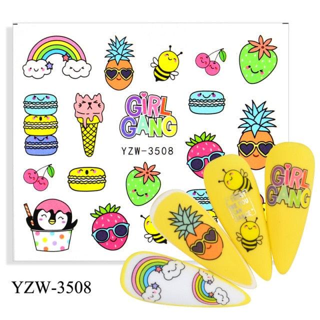 Kawaii Fruit Water Transfer Nail Stickers