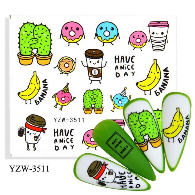 Kawaii Fruit Water Transfer Nail Stickers