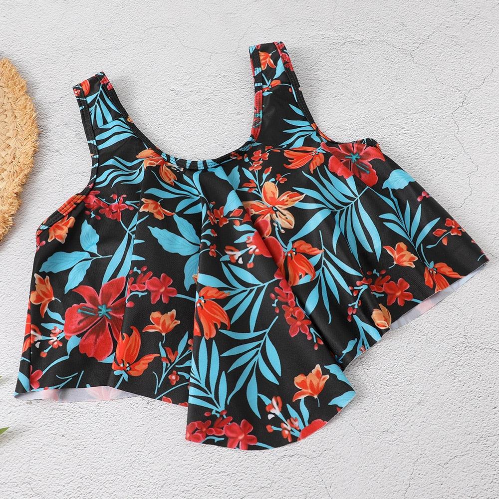 Ruffle Flounce High Waist Bikini — Plus Size