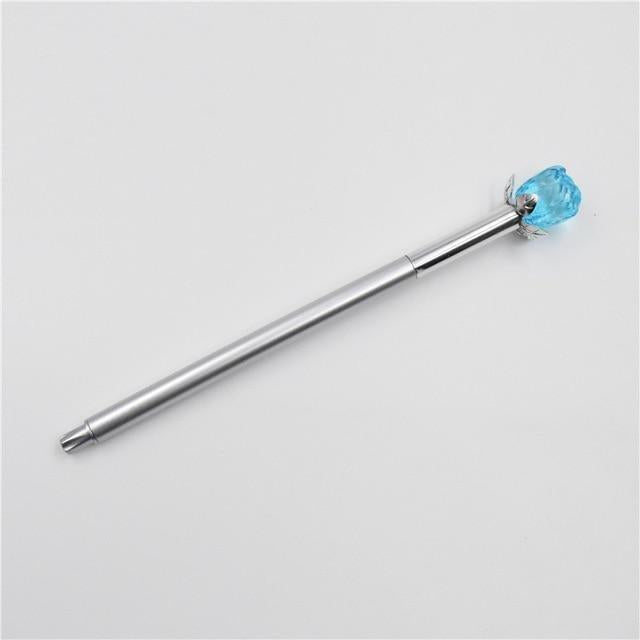 Bolígrafo de gel con forma de flor de cristal