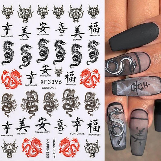3D Dragon Nail Art Stickers