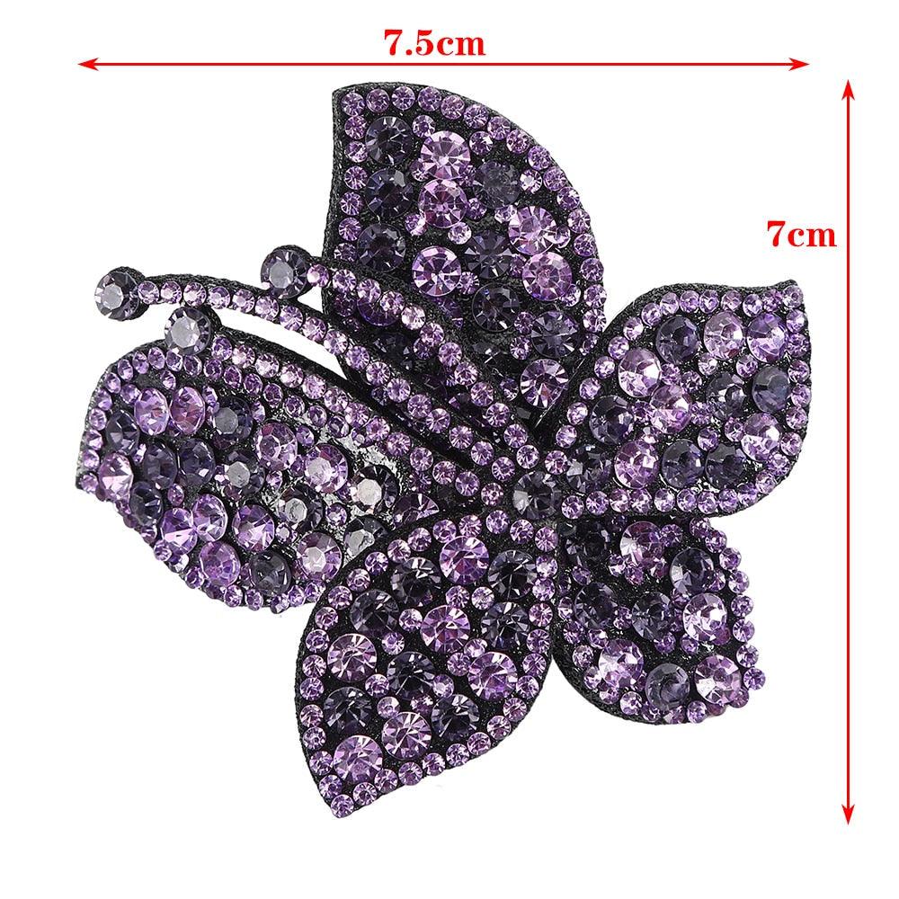Rhinestone Flower Barrettes