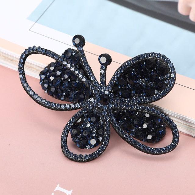 Rhinestone Flower Barrettes