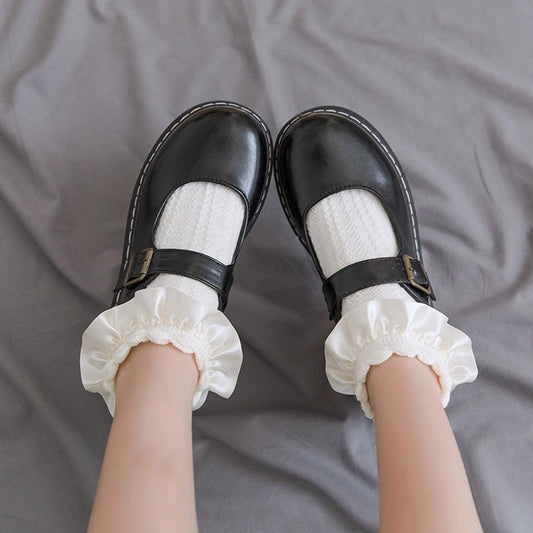 Ribbon Ruffle Anime Crew Socks