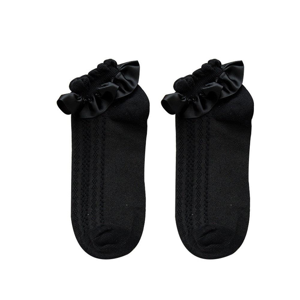 Ribbon Ruffle Anime Crew Socks