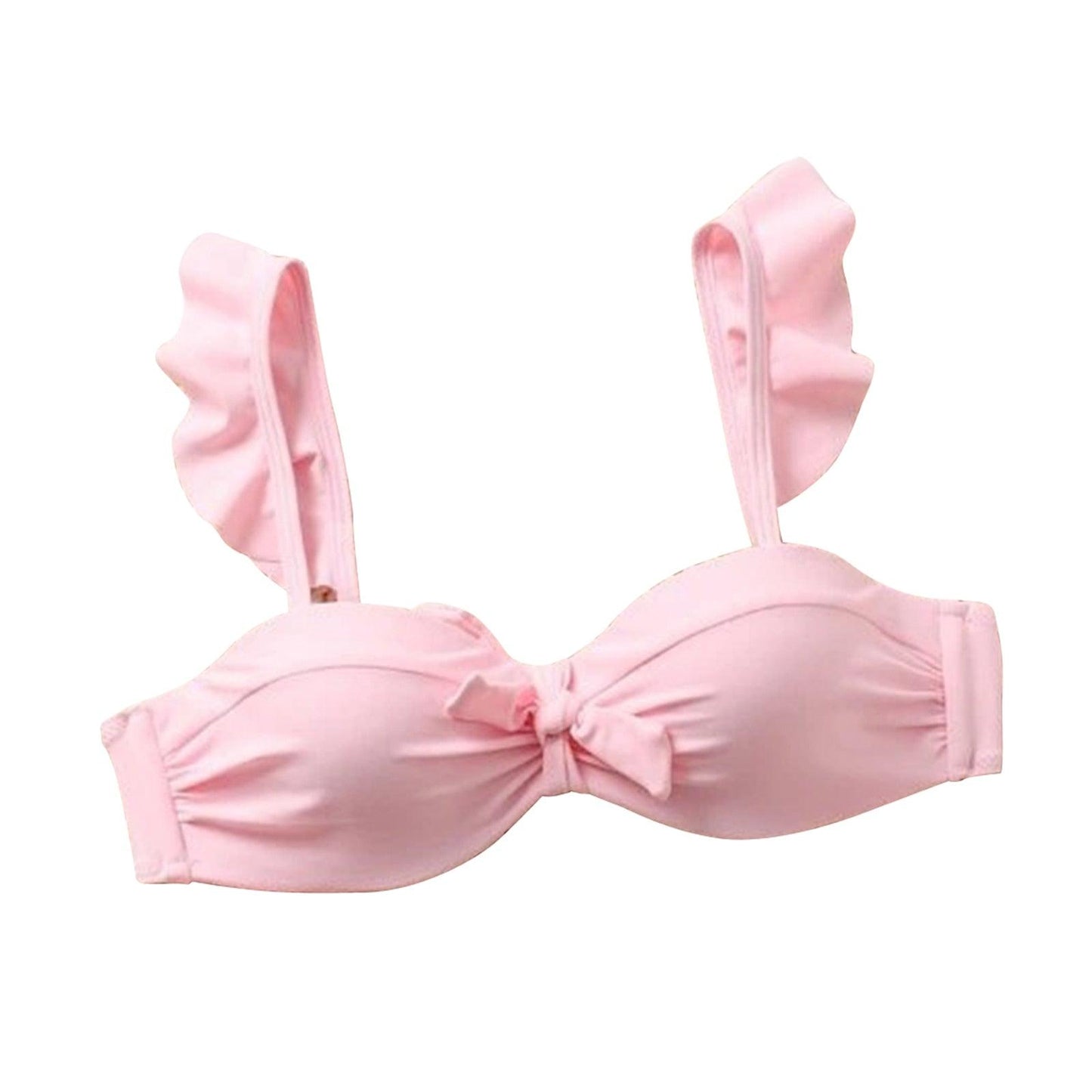 Bow Ruffle Sleeve Stripe Bikini Set