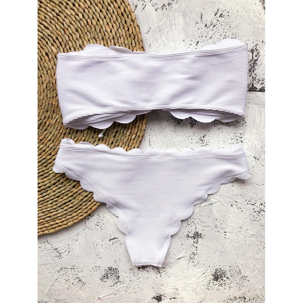 Polka Dot Bow-Front Micro Bikini