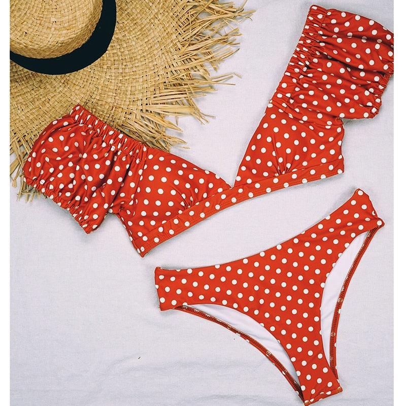 Polka Dot Bow-Front Micro Bikini