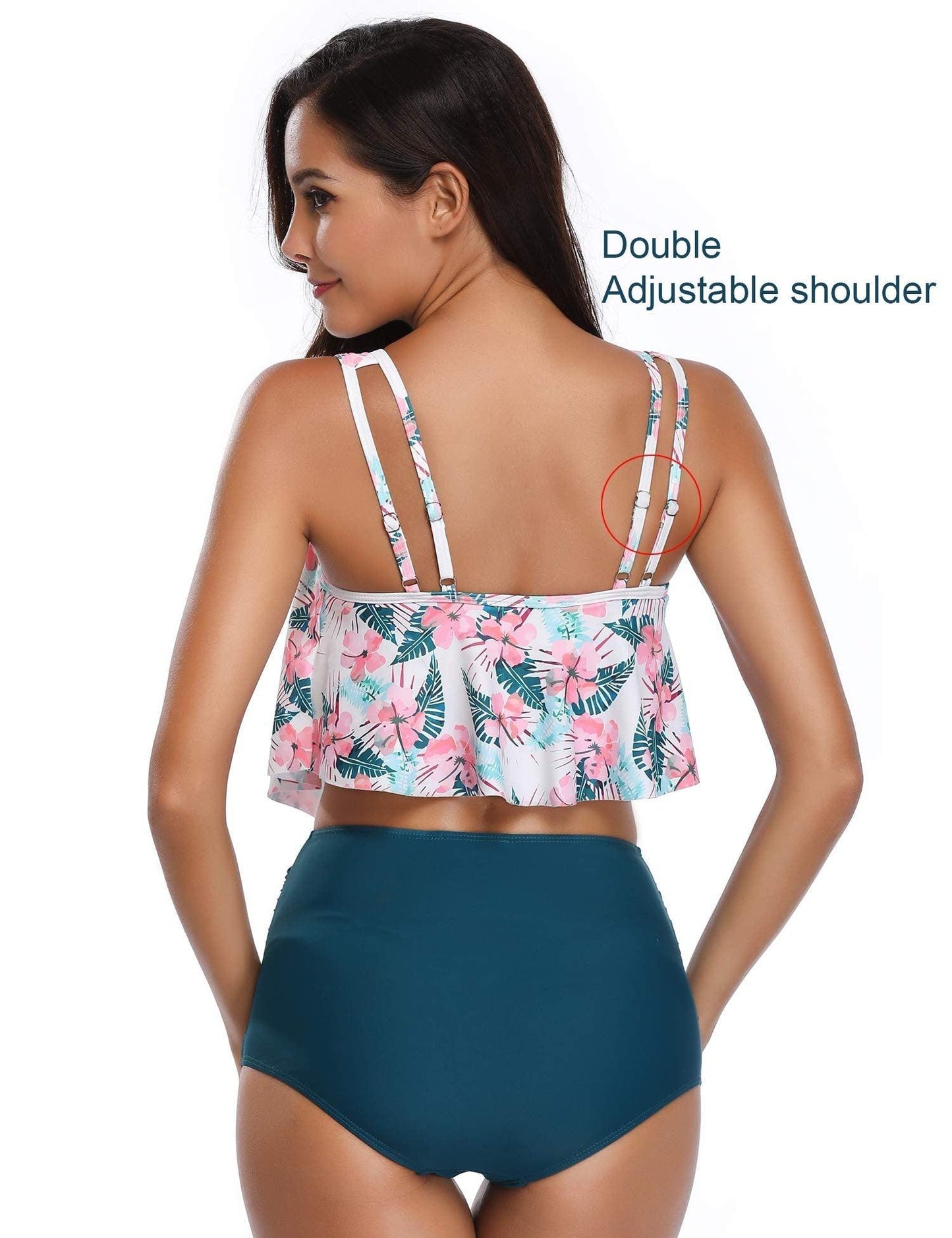 Ruffle Flounce High Waist Bikini — Plus Size