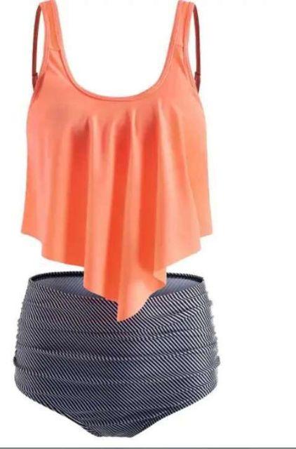 Ruffle Flounce High Waist Bikini — Plus Size