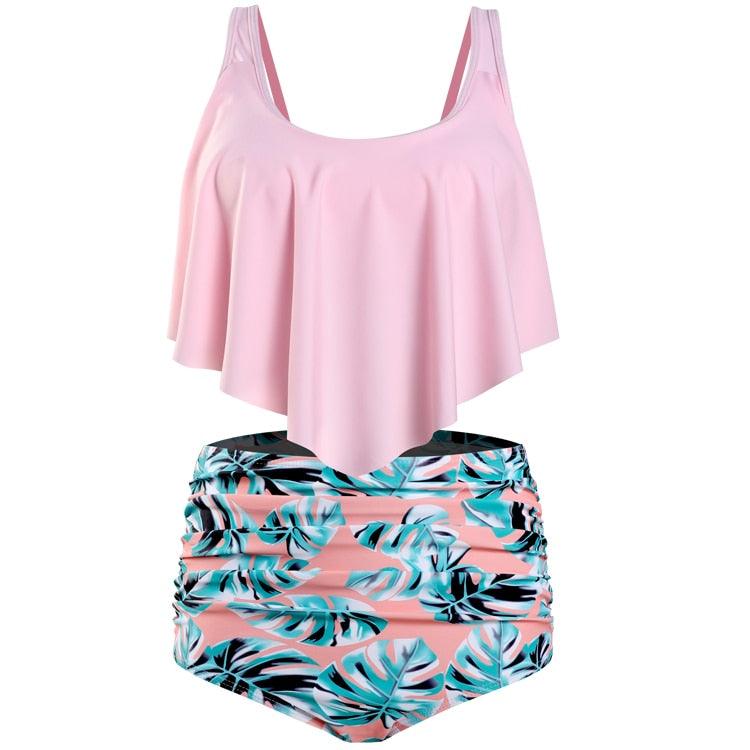 Ruffle Flounce High Waist Bikini — Plus Size