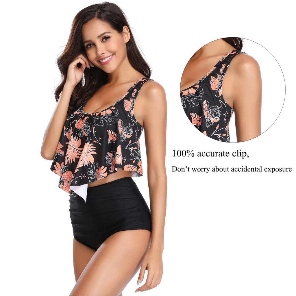 Ruffle Flounce High Waist Bikini — Plus Size