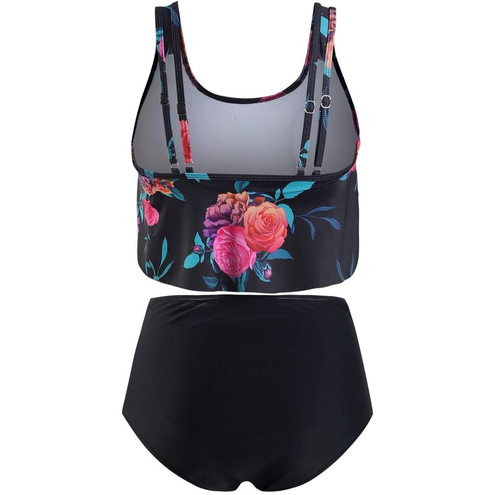 Ruffle Flounce High Waist Bikini — Plus Size