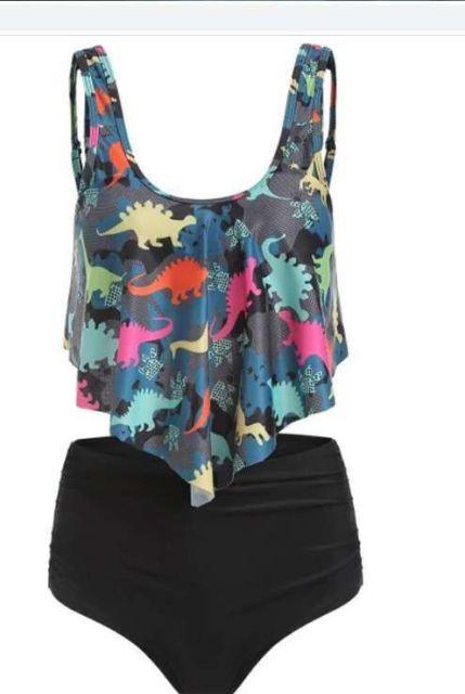 Ruffle Flounce High Waist Bikini — Plus Size