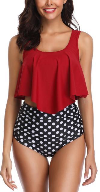 Ruffle Flounce High Waist Bikini — Plus Size