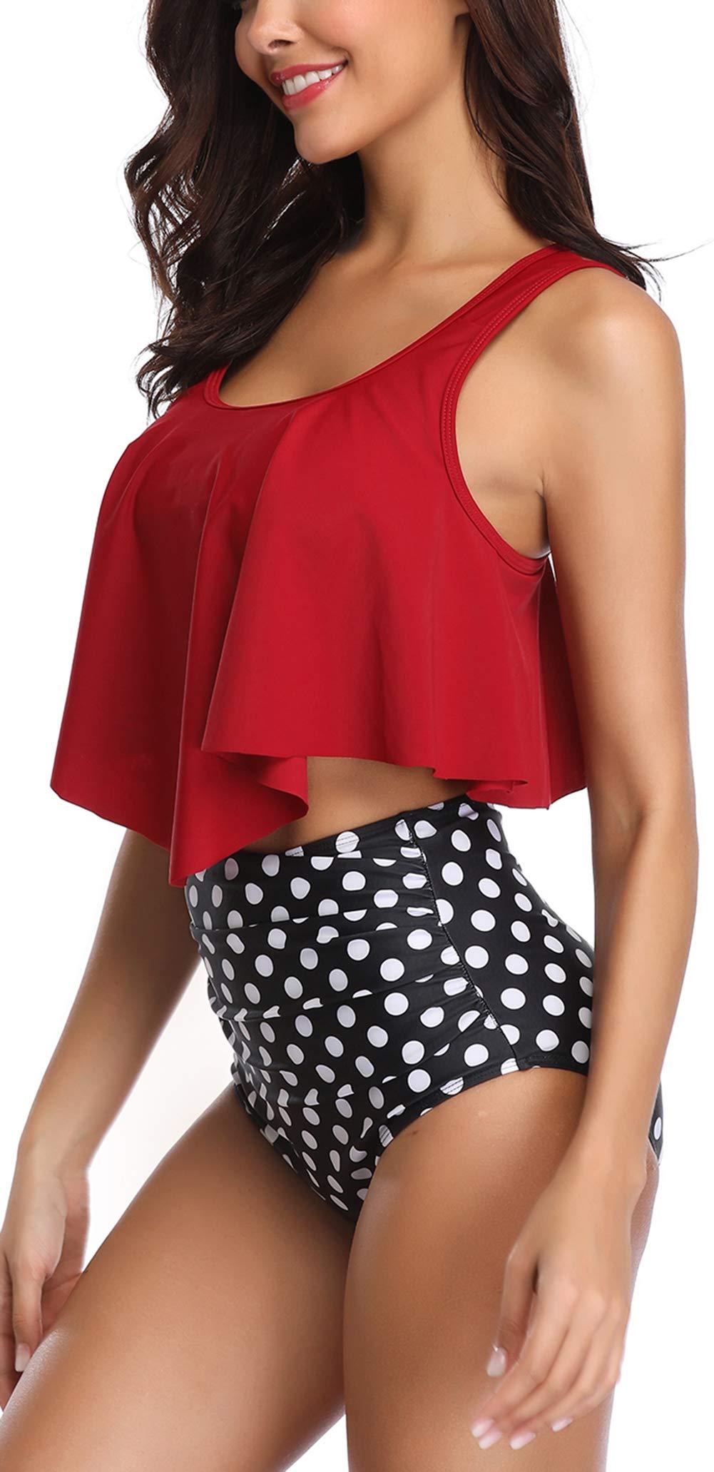 Ruffle Flounce High Waist Bikini — Plus Size