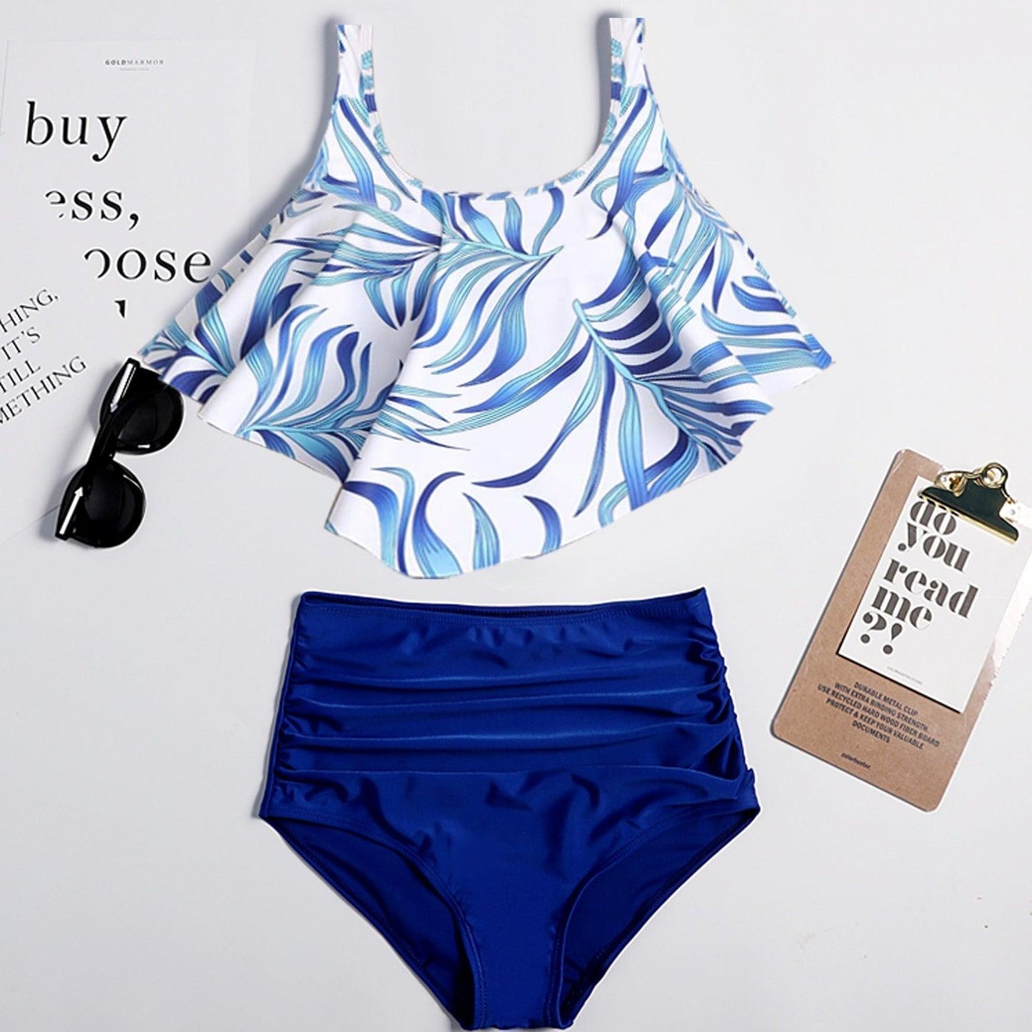 Ruffle Flounce High Waist Bikini — Plus Size