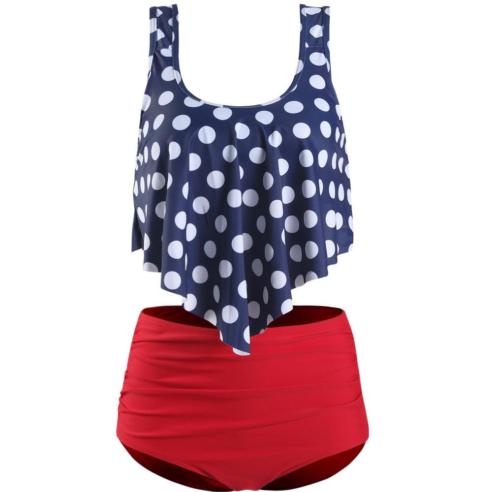 Ruffle Flounce High Waist Bikini — Plus Size