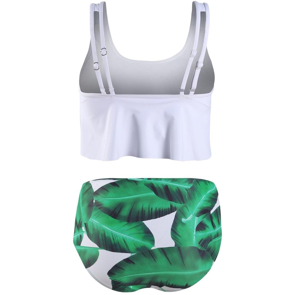 Ruffle Flounce High Waist Bikini — Plus Size