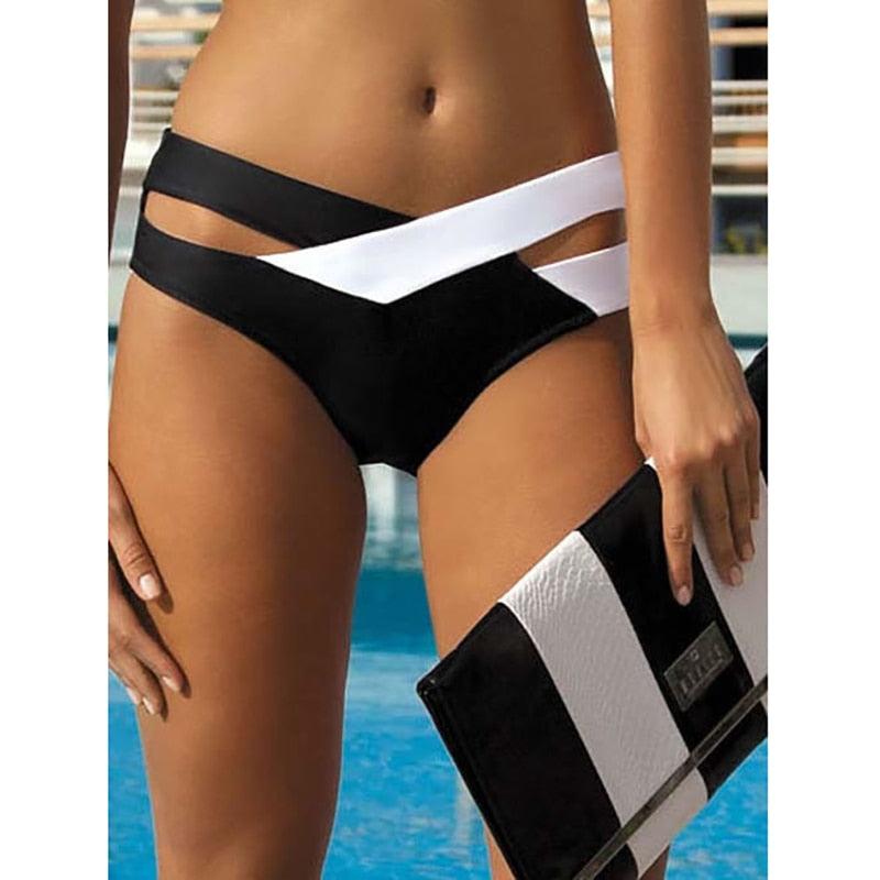 Scoop Neck Colorblock High Waist Bikini