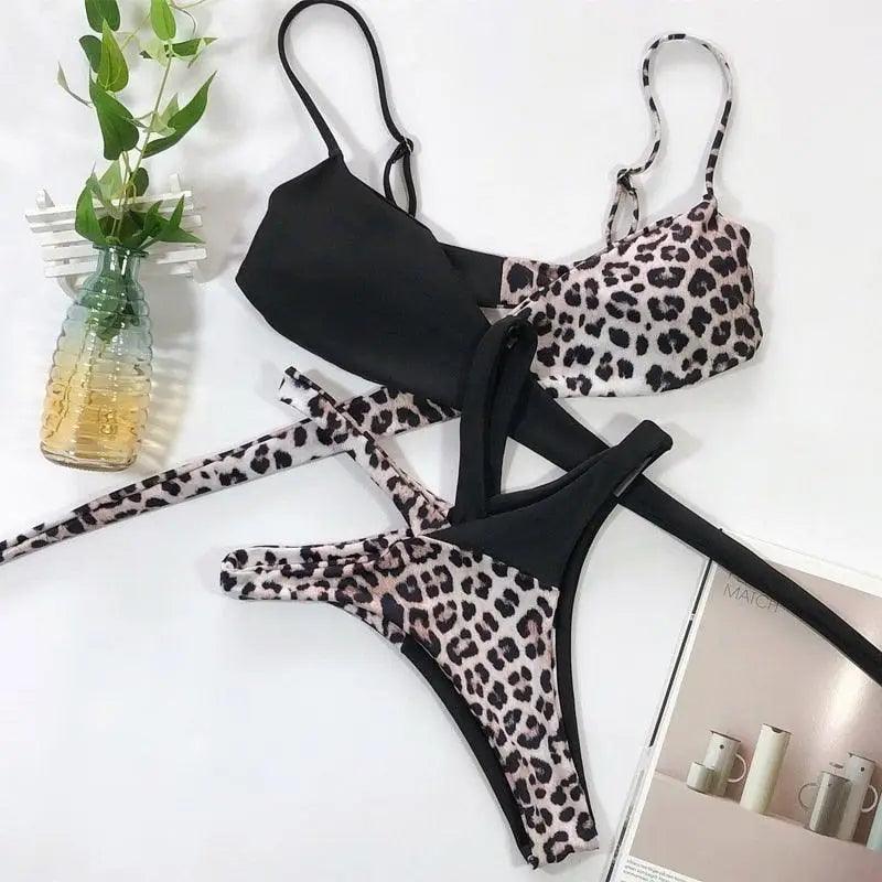 Leopard & Snake Multi-Print High Waist Bikini