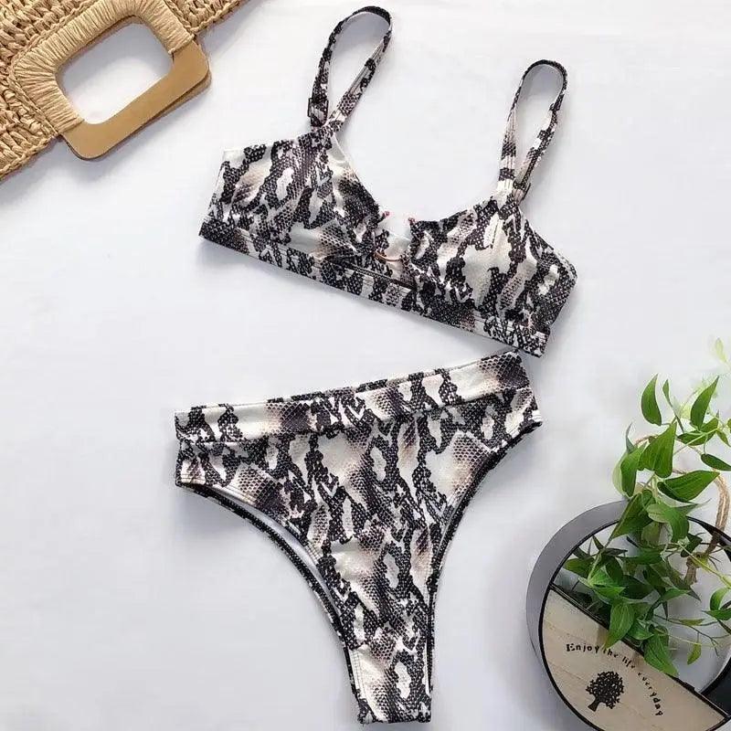 Leopard & Snake Multi-Print High Waist Bikini