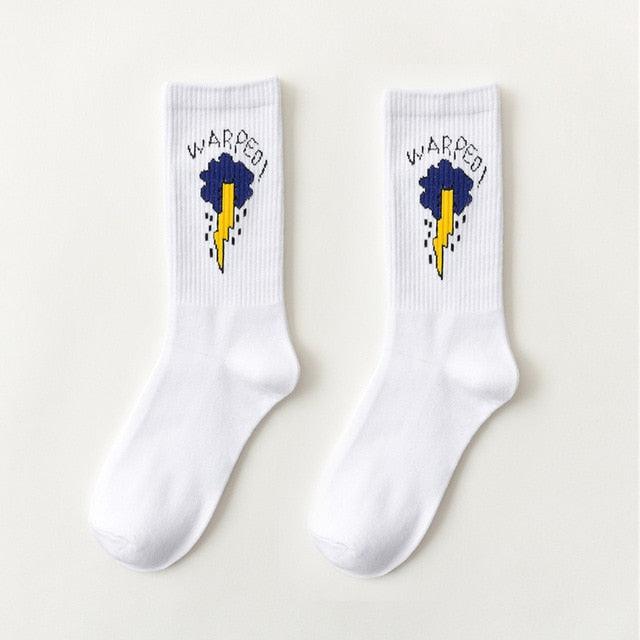 Y2K Graphic Crew Socks
