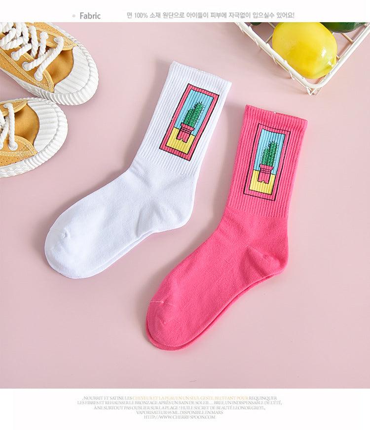 Y2K Graphic Crew Socks