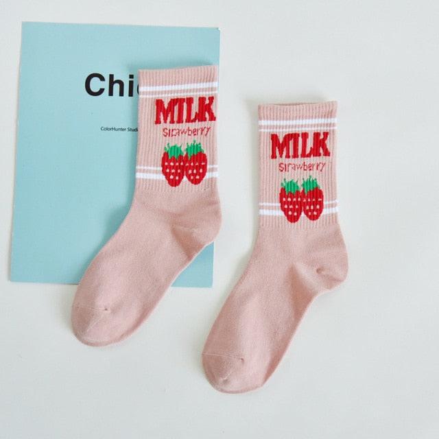 Y2K Graphic Crew Socks