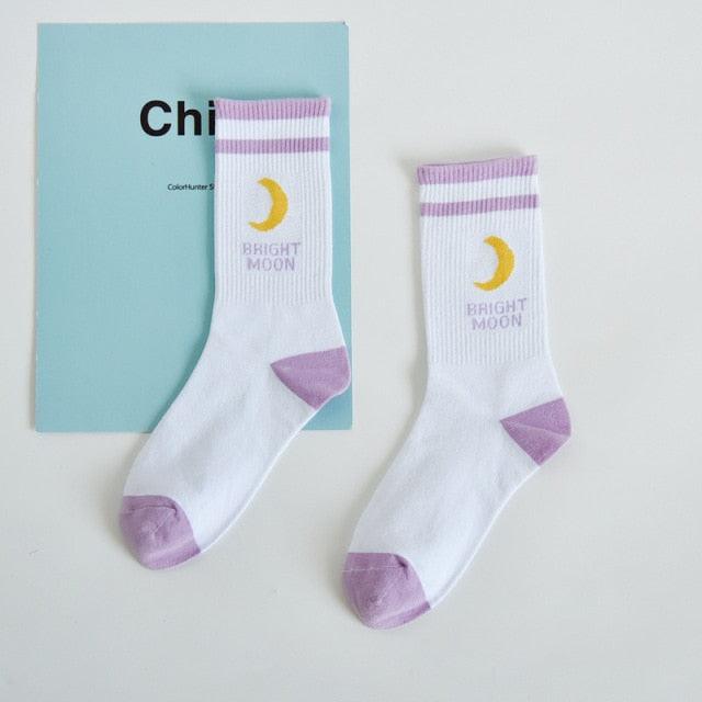 Y2K Graphic Crew Socks