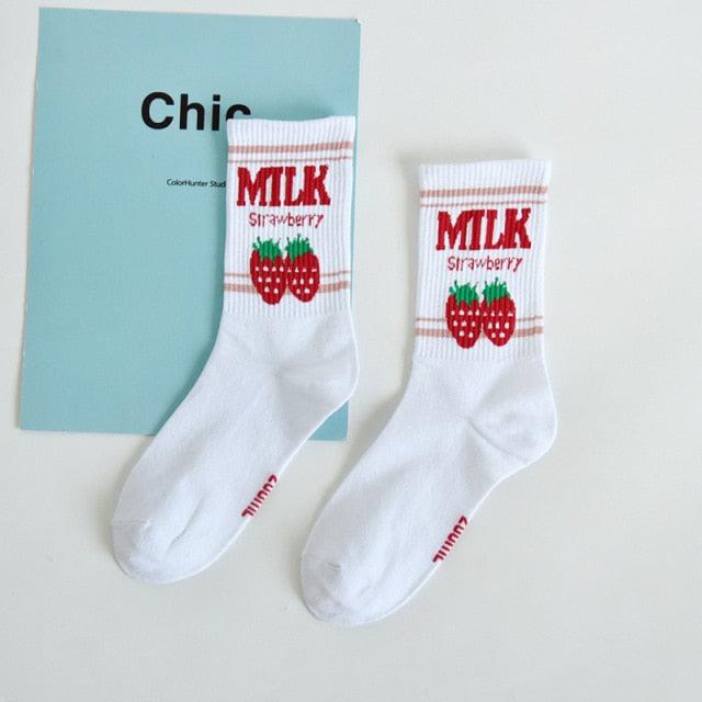 Y2K Graphic Crew Socks