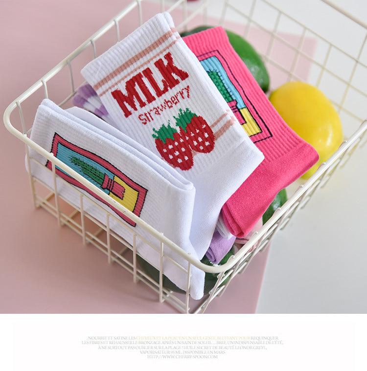 Y2K Graphic Crew Socks