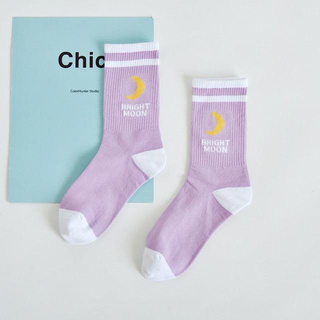 Y2K Graphic Crew Socks