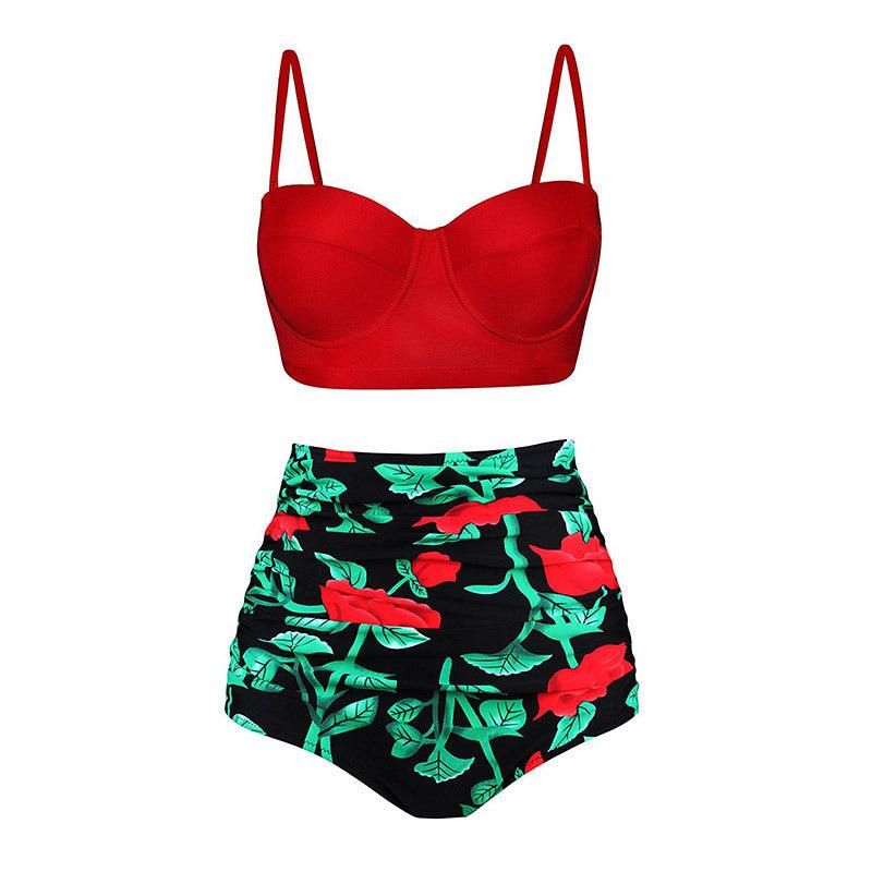 Vintage Polka Dot Push-Up High Waist Bikini
