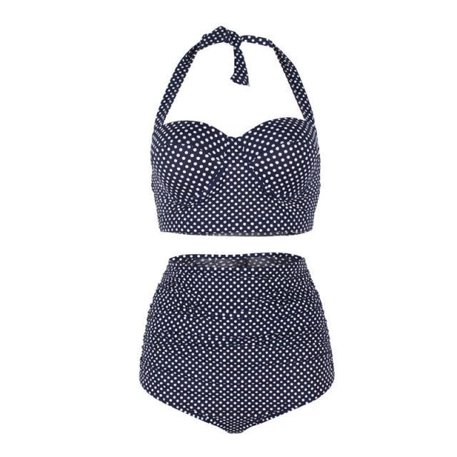 Vintage Polka Dot Push-Up High Waist Bikini