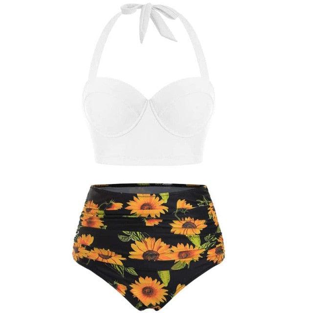 Vintage Polka Dot Push-Up High Waist Bikini