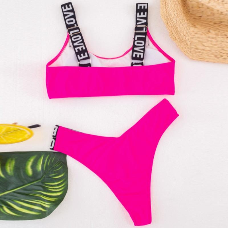 LOVE Tape Bikini Set