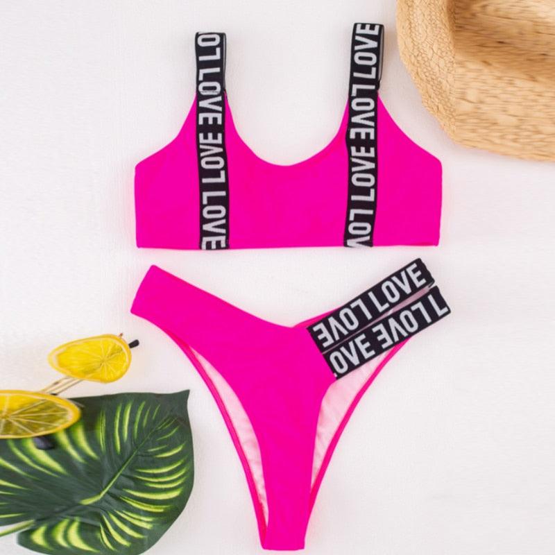 LOVE Tape Bikini Set