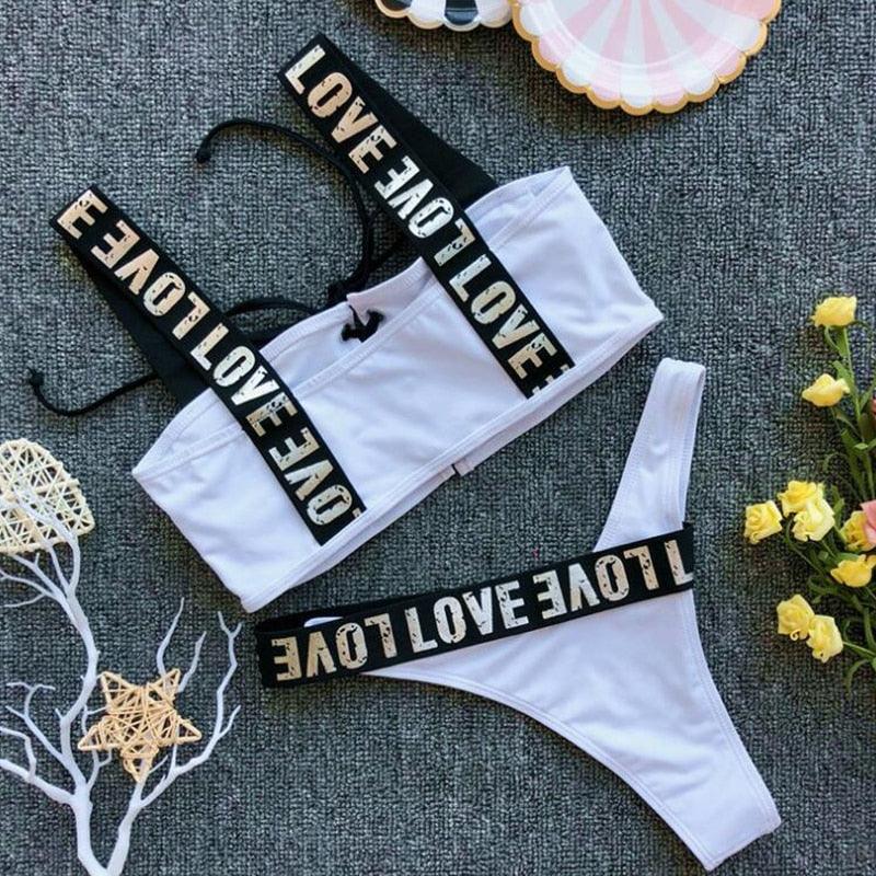 LOVE Tape Bikini Set